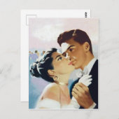 Jonge koppels die samen dansen,  romantisch briefkaart (Voorkant / Achterkant)