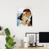 Jonge koppels die samen dansen,  romantisch poster (Thuiskantoor)