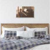 Jonge Man die de Piano speelt met Gustave Caillebo Canvas Afdruk (Insitu (Slaapkamer))