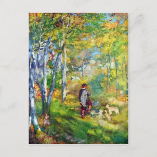 Jonge man in het bos van Fontainebleau, door Renoi Briefkaart