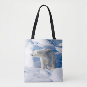 Jonge mannelijke ijsbeer tote bag