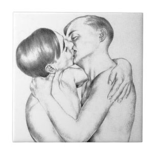 Jonge Mannen in de liefde ( Gay Art) Tegeltje