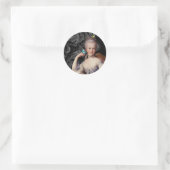 Jonge Marie Antoinette, Frans, scroll zwart Ronde Sticker (Tas)