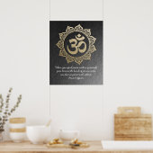 JONGE MEDEDELING Chic Black Gold OM Mandala Quotte Poster (Keuken)