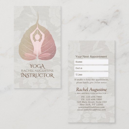 JONGE Meditatie Instructeur Benoeming Bodhi Leaf Afsprakenkaartje (Voorkant / Achterkant)