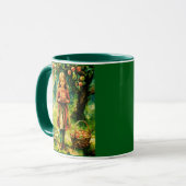 Jonge meid in een appelboomgaard mok (Voorkant links)