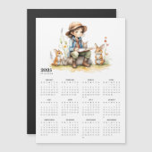 Jonge meid leest voor op konijnen 2025 Magnetische (Voorkant / Achterkant)