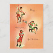 Jonge meid maakt zich klaar voor Kerstmis, Briefkaart (Voorkant)