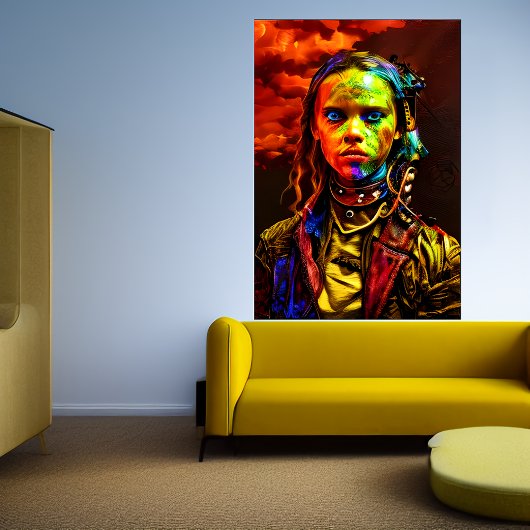 Jonge meid met blauwe ogen | AI Art Poster