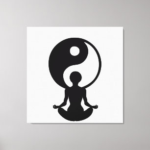 Jonge meisje dat yoga oefent canvas afdruk