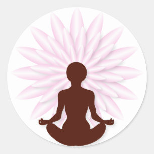 Jonge meisje dat yoga oefent ronde sticker