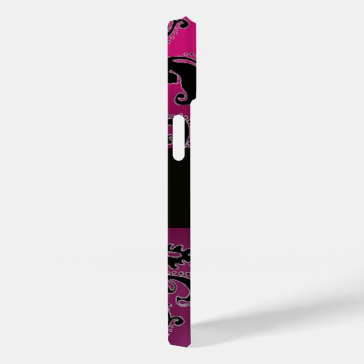 JONGE MEISJE MET VLOEREN ZWARTE PINKDAMASKAmethyst Case-Mate iPhone Case (Achterkant / Rechts)