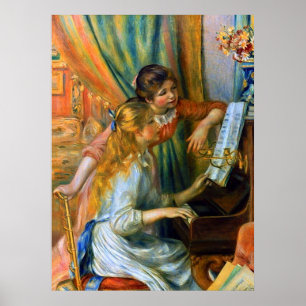 Jonge meisjes aan de piano door Pierre Renoir Poster