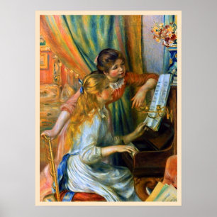 Jonge meisjes aan de piano door Pierre Renoir Poster