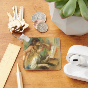Jonge meisjes aan de piano door Pierre Renoir Sleutelhanger