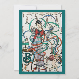 JONGE MEISJES, COLORFUL RIBBONS VRIJGEZELLENFEEST KAART