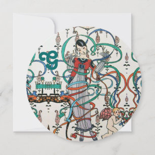 JONGE MEISJES, COLORFUL RIBBONS VRIJGEZELLENFEEST KAART