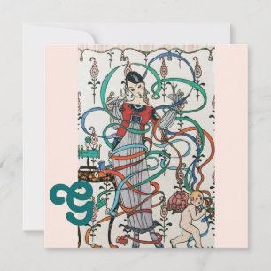 JONGE MEISJES, COLORFUL RIBBONS VRIJGEZELLENFEEST KAART