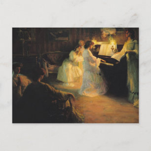 Jonge meisjes in een Piano, 1906 Briefkaart