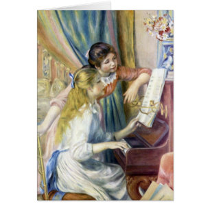 Jonge meisjes in Piano door Pierre Renoir
