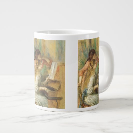Jonge meisjes in Piano door Pierre Renoir Jumbo Mok (Voorkant rechts)