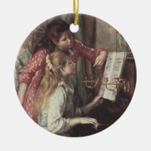 Jonge meisjes in Piano door Pierre Renoir Keramisch Ornament