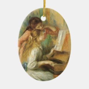 Jonge meisjes in Piano door Pierre Renoir Keramisch Ornament