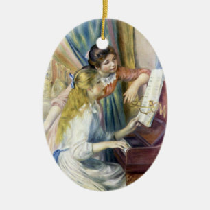 Jonge meisjes in Piano door Pierre Renoir Keramisch Ornament