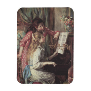 Jonge meisjes in Piano door Pierre Renoir Magneet
