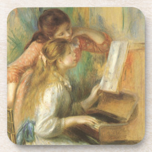 Jonge meisjes in Piano door Pierre Renoir Onderzetter