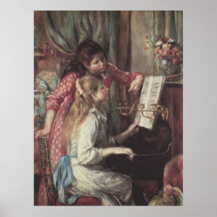 Jonge meisjes in Piano door Pierre Renoir Poster