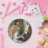 Jonge meisjes in Piano - Pierre Renoir Papieren Bordje (Feest)