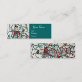 JONGE MEISJES MET KLORFUL RIBBON SWIRLS EN CUPID MINI VISITEKAARTJE (Voorkant / Achterkant)