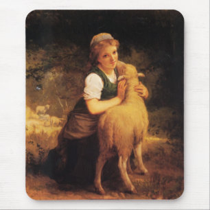 Jonge meisjes met Lamb Muismat