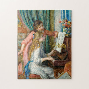 Jonge meisjes op de piano door Pierre-Auguste Reno Legpuzzel