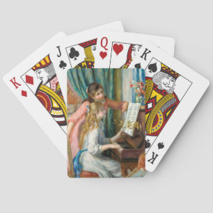 Jonge meisjes op de piano door Pierre-Auguste Reno Pokerkaarten
