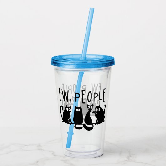 Jonge mensen Funny Meowy Black Cats Acryl Drinkbeker (Achterkant)