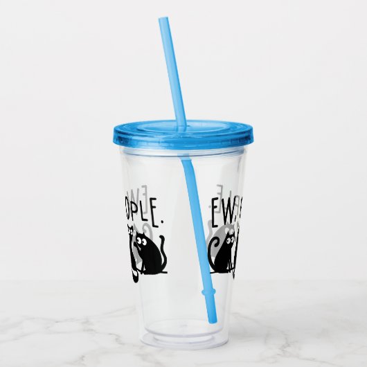 Jonge mensen Funny Meowy Black Cats Acryl Drinkbeker (Links)