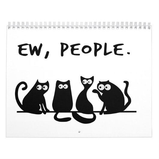 Jonge mensen Funny Meowy Black Cats Kalender (Hoes)