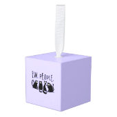 Jonge mensen Funny Meowy Black Cats Kubus Ornament (Voorkant hoekig)