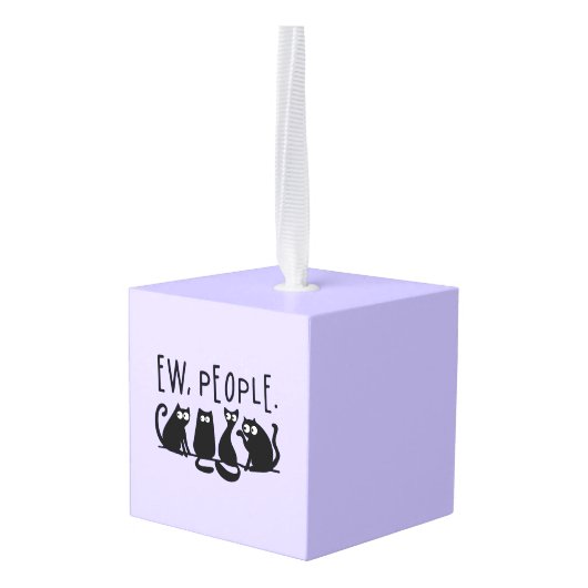 Jonge mensen Funny Meowy Black Cats Kubus Ornament (Achter hoekig)