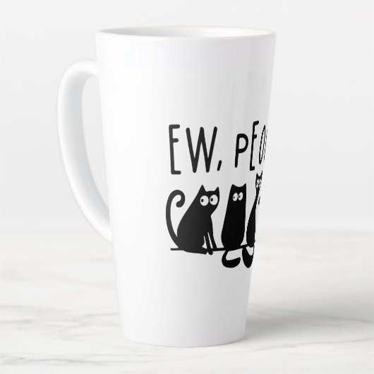 Jonge mensen Funny Meowy Black Cats Latte Mok (Linkerhoek)