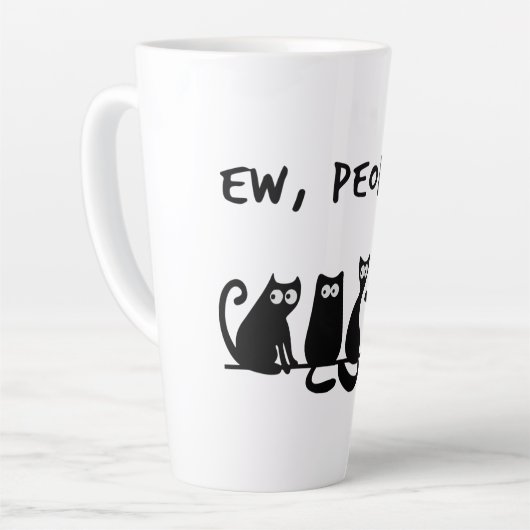 Jonge mensen Funny Meowy Black Cats Latte Mok (Linkerhoek)