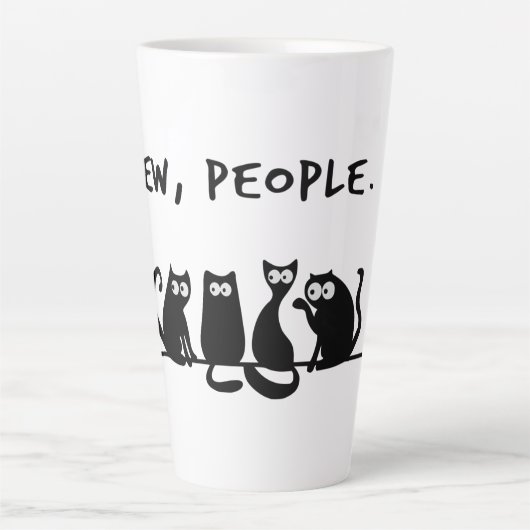 Jonge mensen Funny Meowy Black Cats Latte Mok (Voorkant)