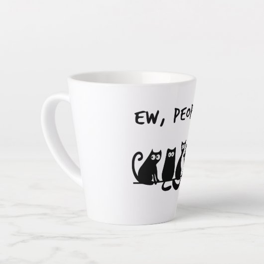 Jonge mensen Funny Meowy Black Cats Latte Mok (Linkerhoek)