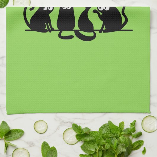 Jonge mensen Funny Meowy Black Cats Theedoek (Gevouwen)