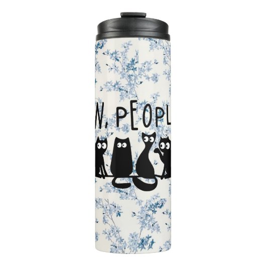 Jonge mensen Funny Meowy Black Cats Thermosbeker (Voorkant)