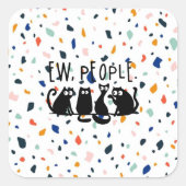 Jonge mensen Funny Meowy Black Cats Vierkante Sticker (Voorkant)