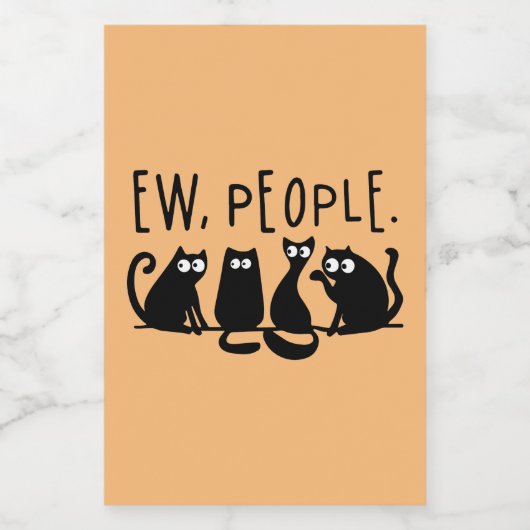 Jonge mensen Funny Meowy Black Cats Voedselcontainer Etiket (Enkel label)