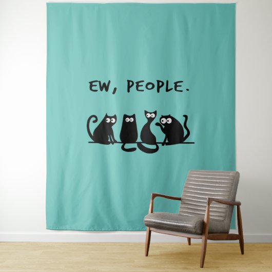 Jonge mensen Funny Meowy Black Cats Wandkleed (In situ)